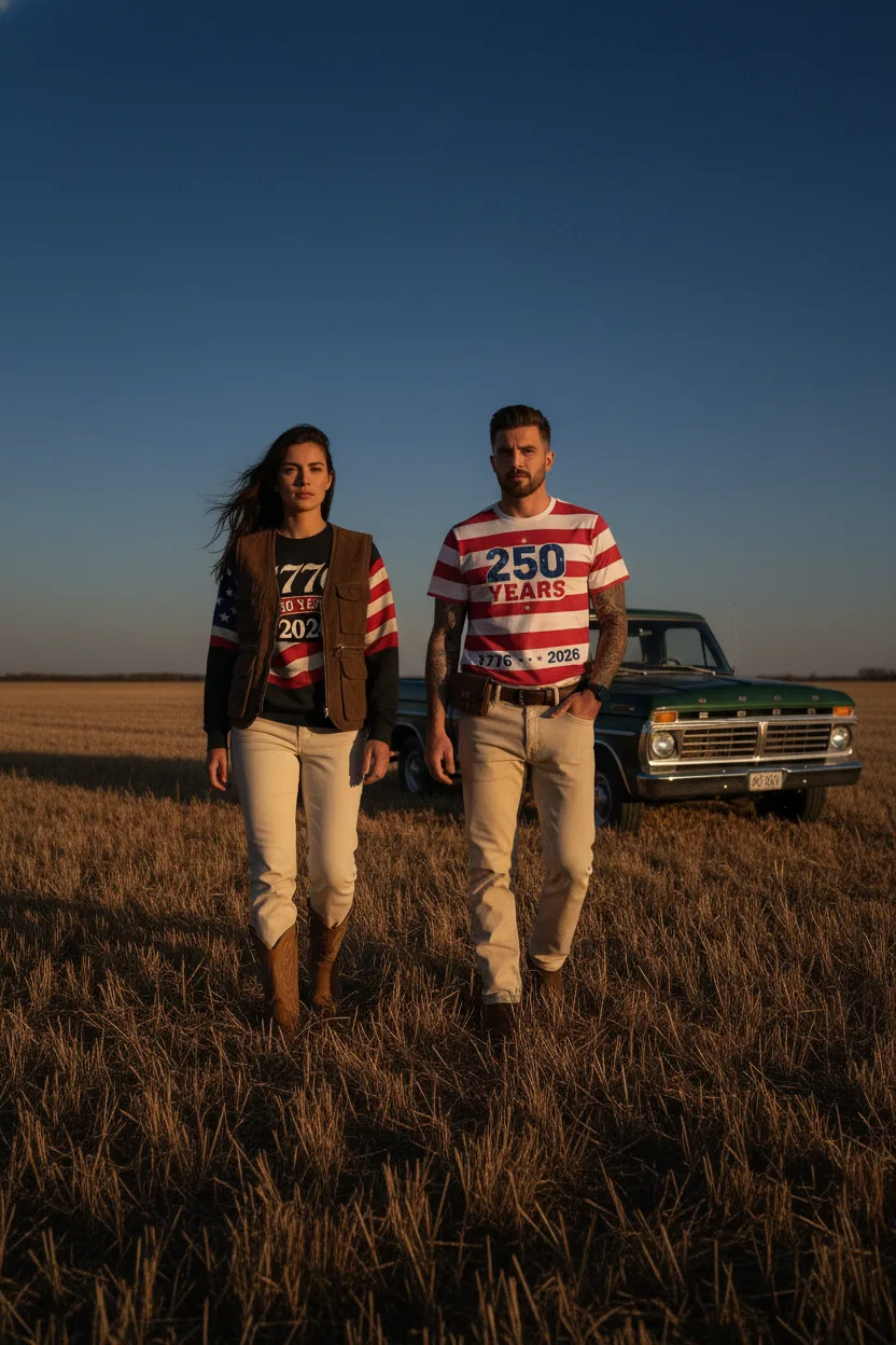 Founders crewneck and Redline shirt lifestyle couple image